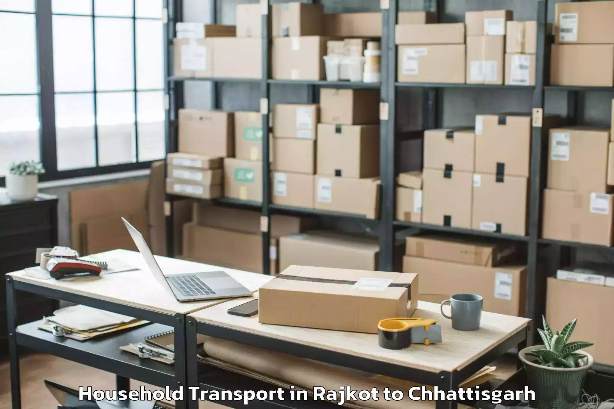 Trusted Rajkot to Champa Household Transport